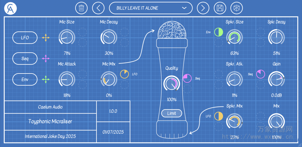 [顶尖麦克风建模插件]Caelum Audio Toyphonic Micraliser v1.0.0 VST3 AU AAX [WiN, MacOSX]（22MB)