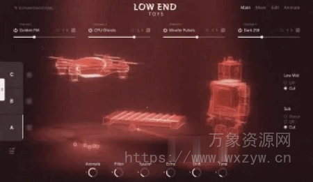 [影视氛围玩具乐器音源]10 Phantom Rooms Low End Toys [KONTAKT]（2.91GB）