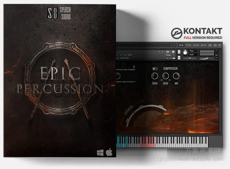 [史诗影视打击乐音源]Splash Sound Epic Percussion 2 v1.2  [KONTAKT]（1.96GB）
