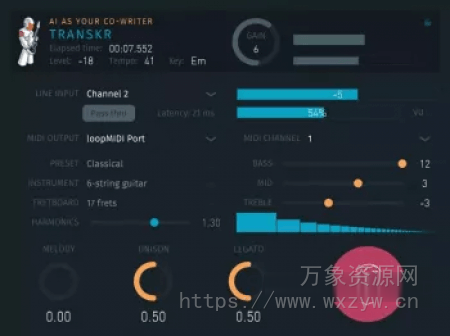 [吉他转MIDI控制器插件]Algoriffix Transkr V2 v2.7.0 [WiN, MacOSX]（33MB+21MB）