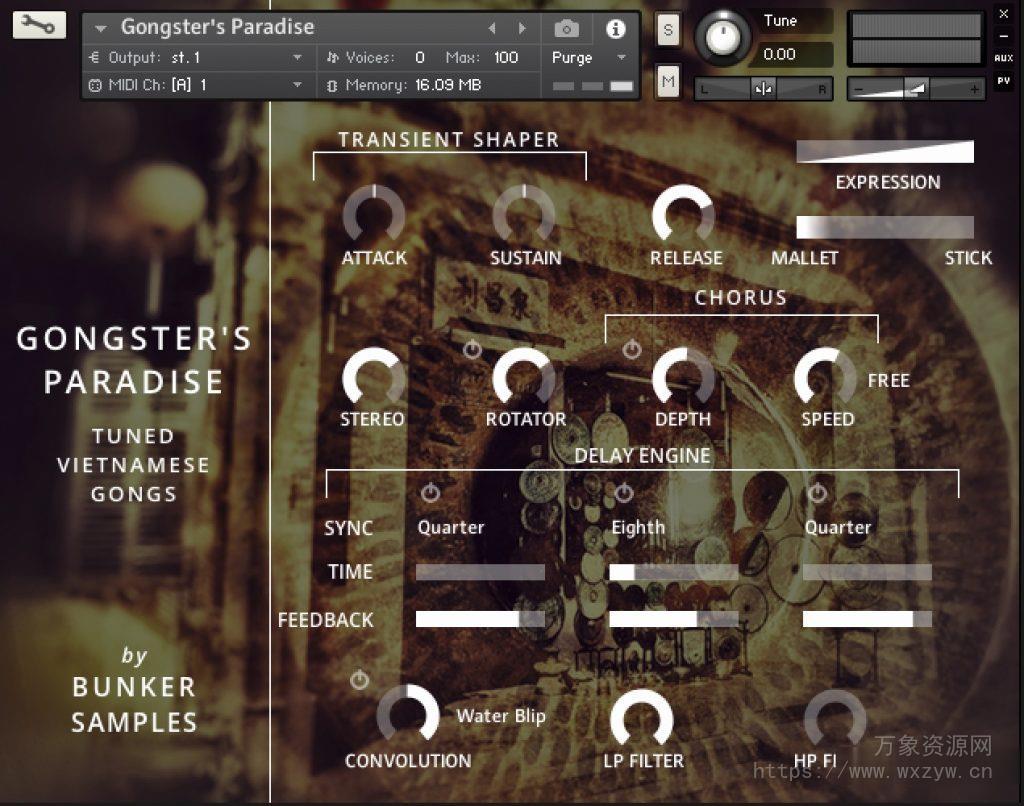 [越南调音锣]Bunker Samples Gongster’s Paradise [KONTAKT]（230MB）