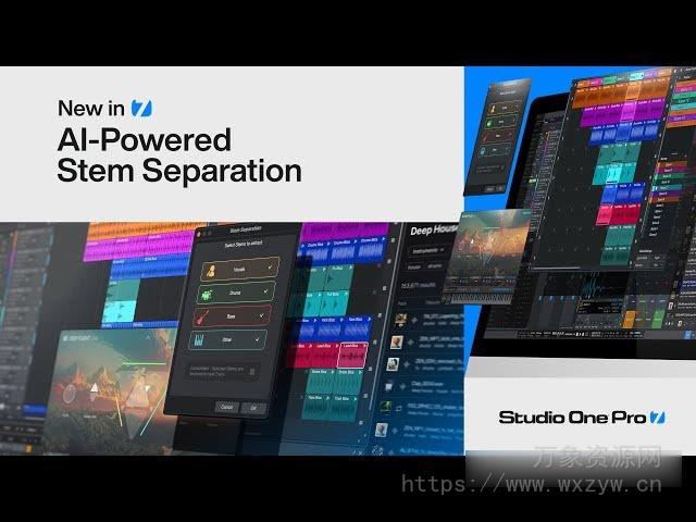 [AI智能音频分离插件]PreSonus Studio One Stem Separation v1.1.1 [WiN]（1.48GB）
