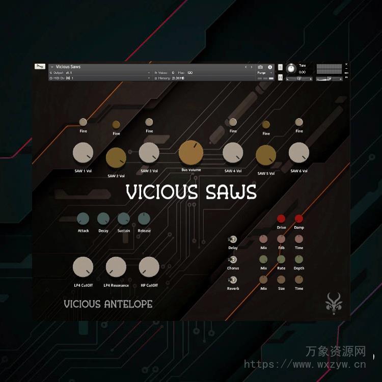 [影视配乐氛围电子音源]Vicious Antelope Vicious Saws [KONTAKT]（154MB）