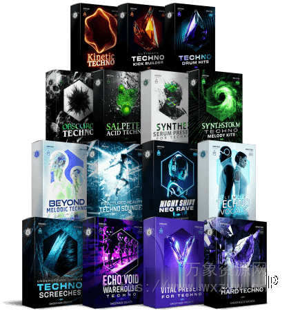 [15个电子音乐捆绑包]Ghosthack TITAN Techno Mega Bundle [WAV, MiDi, Synth Presets]（4.23GB）