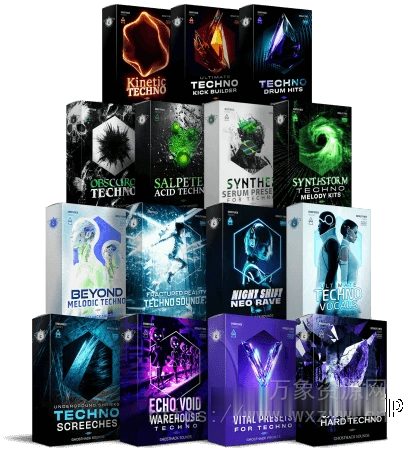 [15个电子音乐捆绑包]Ghosthack TITAN Techno Mega Bundle [WAV, MiDi, Synth Presets]（4.23GB）