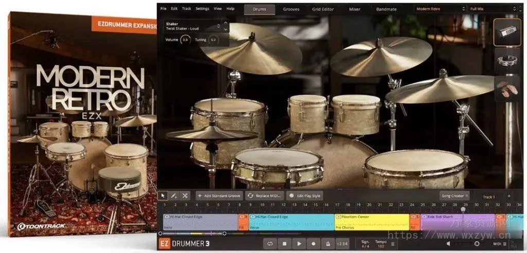 [Superior Drummer扩展EZDrummer扩展现代与复古]Toontrack Modern Retro EZX v1.0.1（6.3GB）