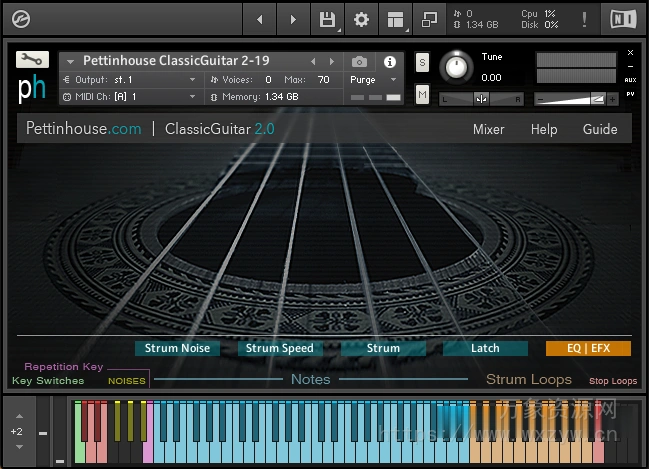 [原声尼龙吉他指弹音源]Pettinhouse Classic Guitar v2.1 [KONTAKT]（1.1GB）