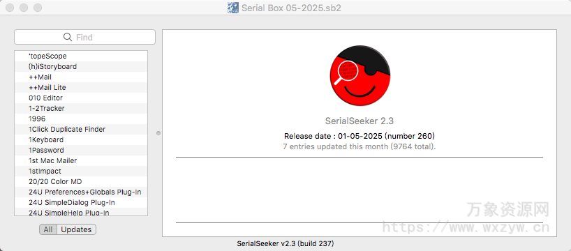 [Mac序列号查询神器]Serial Box 05.2025 [MacOSX]（5MB）