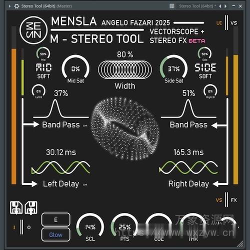 [多合一立体声整形器]Mensla Stereo Tool v1.1 VST3 AU [WiN, MacOSX, LiNUX]（38MB）