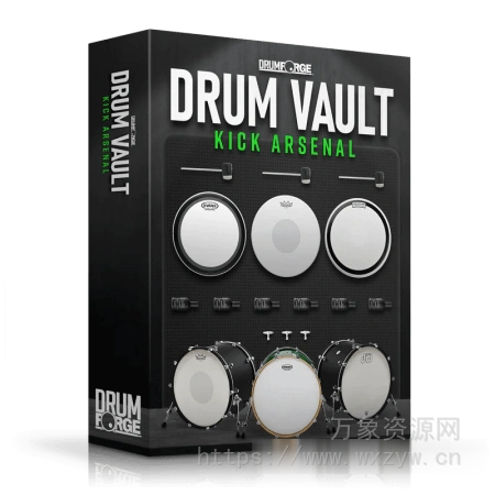 [摇滚金属鼓组采样预置]Drumforge Drum Vault Kick Arsenal [WAV, Synth Presets]（2.41GB）