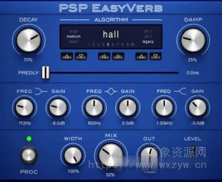 [多用途算法混响处理器插件]PSPaudioware PSP EasyVerb v2.0.0 [MacOSX]（23.91MB）