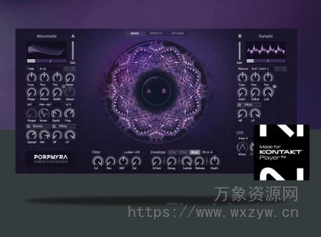 [采样波表减法合成音源]Ocean Swift Synthesis Porphyra Hybrid v1.2.0 [KONTAKT]（666.73MB）