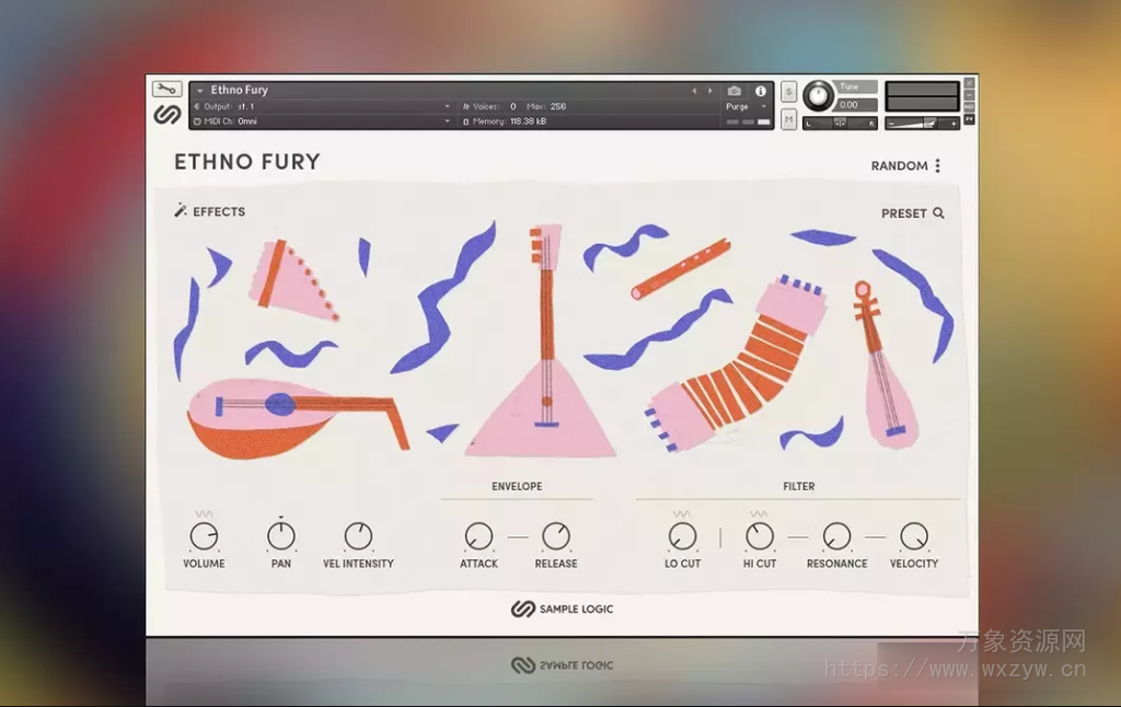 [非凡世界乐器和人声音源]Sample Logic Ethno Fury [KONTAKT]（3.84GB）