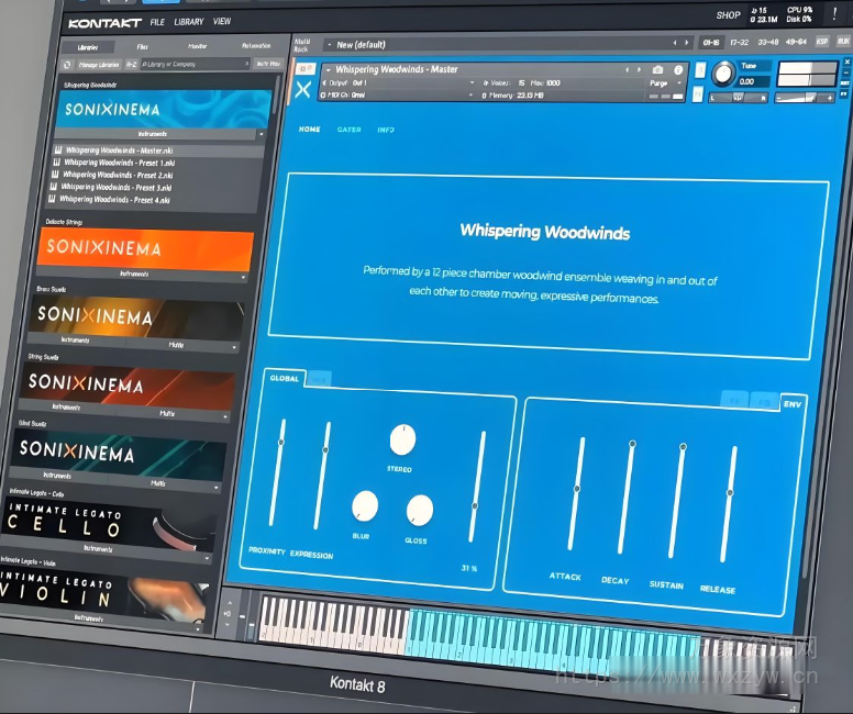 [12 件迷人的室内木管乐器合奏音源]Sonixinema Whispering Woodwinds [KONTAKT]（1.17GB）