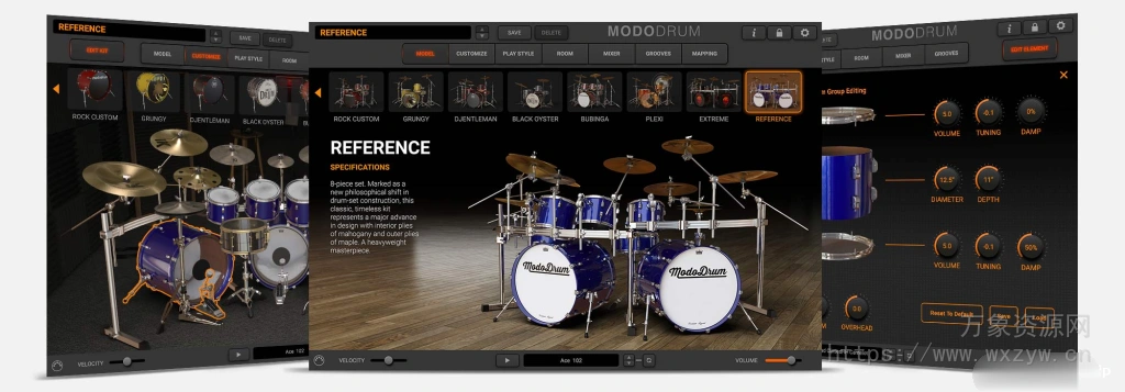 [物理建模鼓+3个新套件]IK Multimedia MODO DRUM v1.5.0 + 3 new kits STANDALONE [WiN, MacOSX]（7.1GB+）