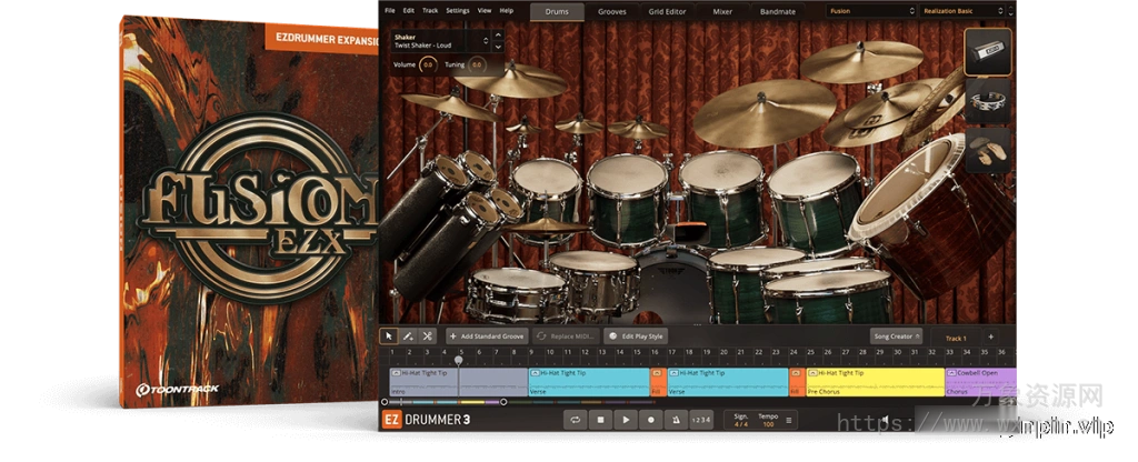 [EZDrummer扩展Superior Drummer扩展爵士摇滚]Toontrack Fusion EZX（14.41GB）