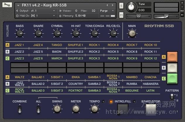 [模拟鼓机音源]Forgotten Keys FK11 Korg Rhythm 55B [KONTAKT]（4.3MB）