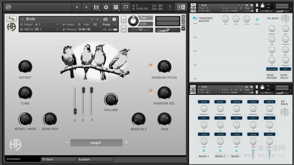 [鸟鸣声音色合集]Harmonox Audio Birds [KONTAKT, WAV]（20MB）