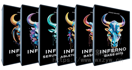 [最疯狂的贝斯样本精选集]Atomic Sounds Inferno Collection [WAV, Synth Presets, DAW Templates]（122MB）