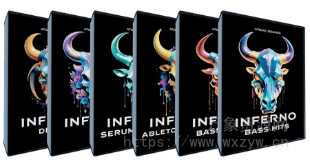 [最疯狂的贝斯样本精选集]Atomic Sounds Inferno Collection [WAV, Synth Presets, DAW Templates]（122MB）