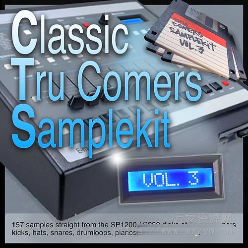 [3套嘻哈Breaks鼓组采样合集]perrow Classic Tru Comers SP1200 Samplekit Vol.1-3 [WAV]（44MB+60MB+19MB）