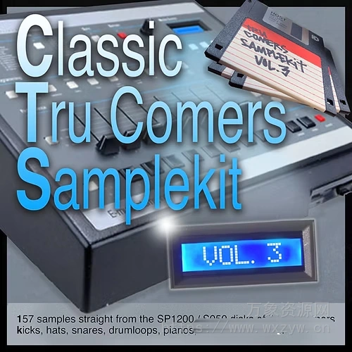 [3套嘻哈Breaks鼓组采样合集]perrow Classic Tru Comers SP1200 Samplekit Vol.1-3 [WAV]（44MB+60MB+19MB）