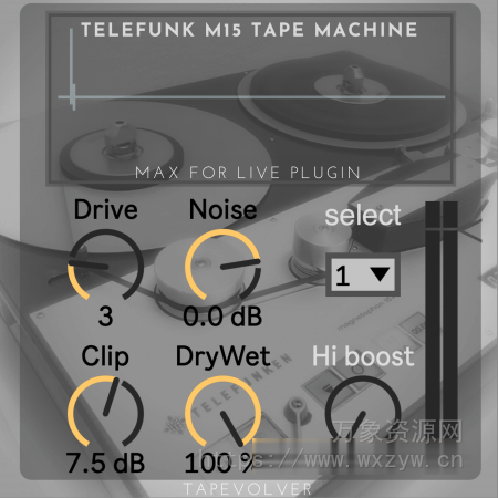[Max for Live]PastToFutureReverbs TELEFUNK M15 Tape Machine Plugin for Ableton Live!（57.04MB）