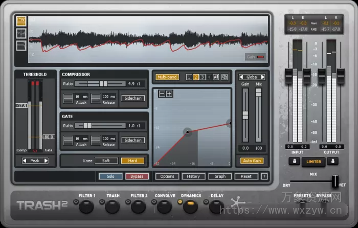 [多功能音频失真处理器]iZotope Trash 2 v2.05d v2.0.5dn [WiN, MacOSX]（119.1MB）