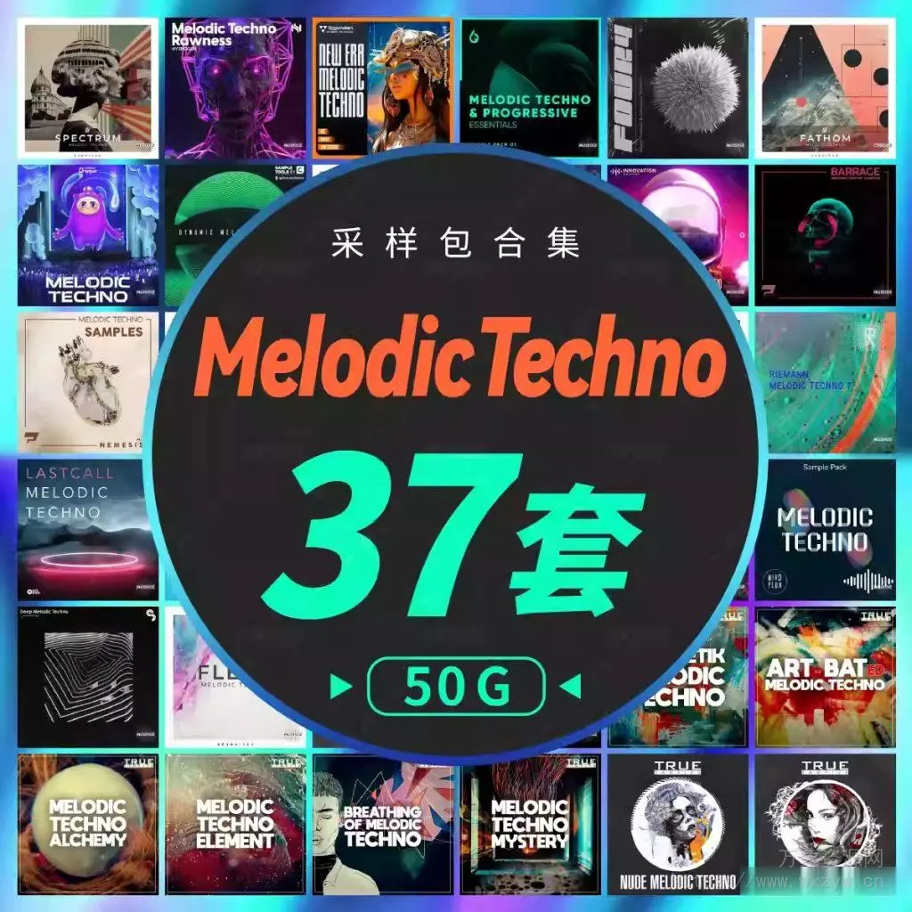 [Melodic Techno 风格采样包合集37套]电子音乐科技舞曲合成器旋律编曲音源素材 [WAV]（50GB）