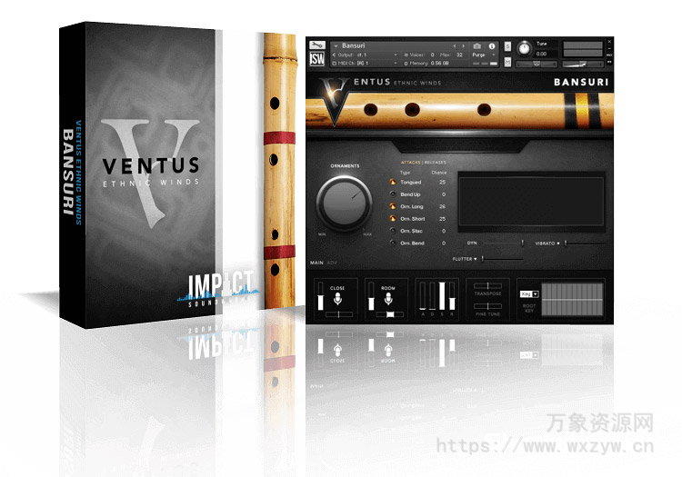 [印度竹笛音源]Impact Soundworks VENTUS Ethnic Winds Bansuri [KONTAKT]（5.98GB）