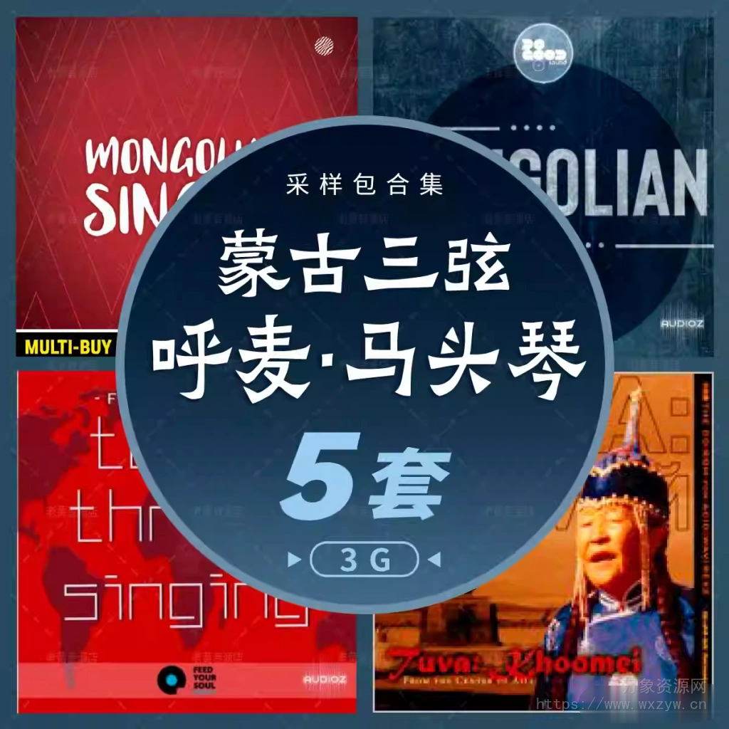 [中国风采样包5套]蒙古三弦呼麦马头琴口弦笛子图瓦民族音乐制作编曲素材[WAV]（3GB）