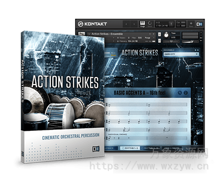 [更新：电影打击乐音源]Native Instruments Action Strikes v1.2 UPDATE-SYNTHiC4TE [KONTAKT]（3.29GB+304MB）