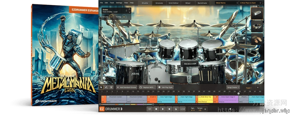 [流行摇滚EZDrummer/Superior Drummer扩展]Toontrack Metal Mania EZX (SOUNDBANK)（12.89Gb）