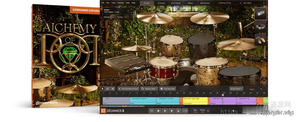 [流行摇滚]EZDrummer/Superior Drummer扩展Toontrack Alchemy of Pop EZX (SOUNDBANK)（12.69Gb）
