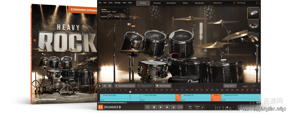 [金属摇滚EZDrummer/Superior Drummer扩展]Toontrack Heavy Rock EZX (SOUNDBANK)（7.84Gb）