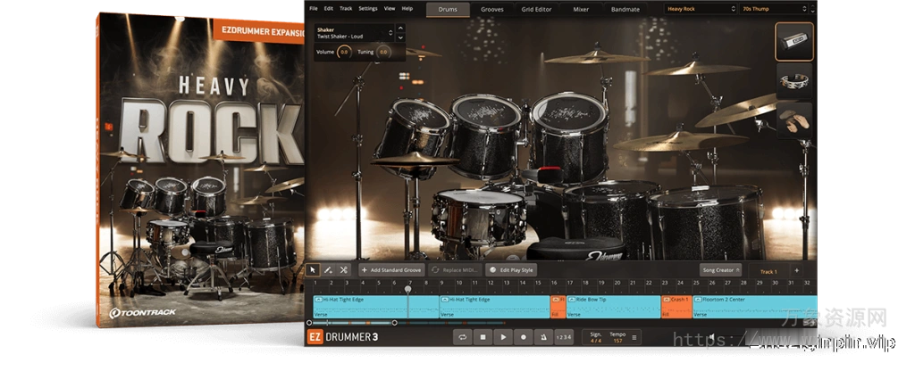 [金属摇滚EZDrummer/Superior Drummer扩展]Toontrack Heavy Rock EZX (SOUNDBANK)（7.84Gb）