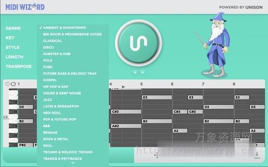 [和弦旋律生成器工具]Unison MIDI Wizard v1.1.25 [WiN]（21.8Mb）