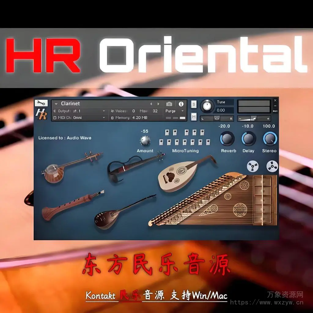 [最美丽逼真东方之声新疆民乐音源]HR Sounds HR Oreintal Pack 1 [KONTAKT]（663.2MB）