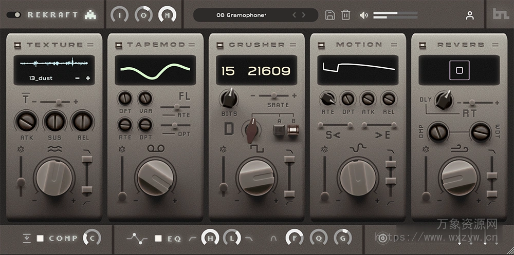 [低保真复古声音效果器插件]BeatSkillz Rekraft v1.1.0 [WiN]（357.8Mb）