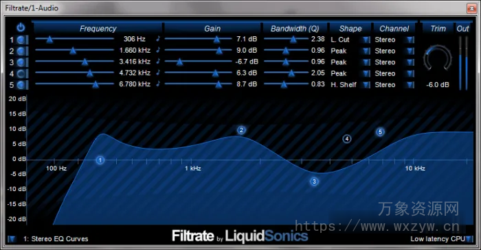 [线性相位8频段参数均衡器插件]LiquidSonics Filtrate v1.120 v1.111 [WiN, MacOSX]（18.2Mb）