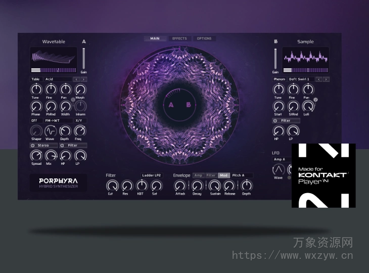 [采样波表减法合成音源]Ocean Swift Synthesis Porphyra v1.1.0 [KONTAKT]（983Mb）