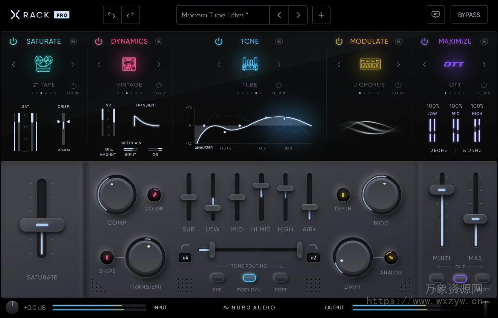 [终极混音插件套件]Nuro Audio Xrack Pro v1.0.2 [WiN, MacOSX]（98MB+585.4MB）
