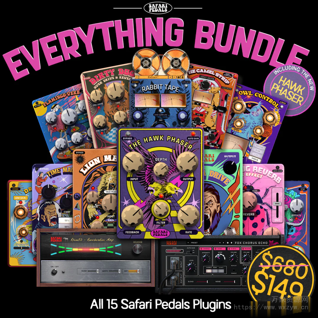 [踏板效果器插件包]Safari Pedals Everything Bundle v2024.10.14 [WiN, MacOSX]（506MB+1.44Gb）