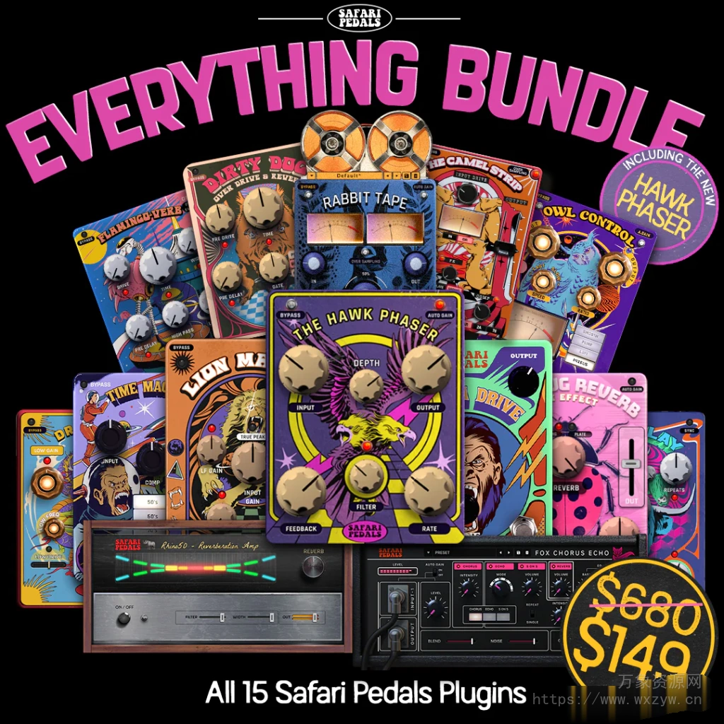 [踏板效果器插件包]Safari Pedals Everything Bundle v2024.10.14 [WiN, MacOSX]（506MB+1.44Gb）