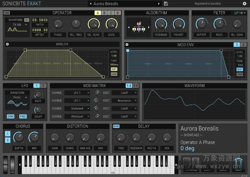 [FM合成器插件]Sonicbits Exakt v1.1.0 [WiN, MacOSX]（12.1Mb）