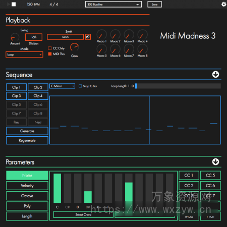 [世界级 MIDI 生成器]Midi Madness Software Madness 3 v3.0.5 [WiN, MacOSX]（3.4MB+11.2MB）