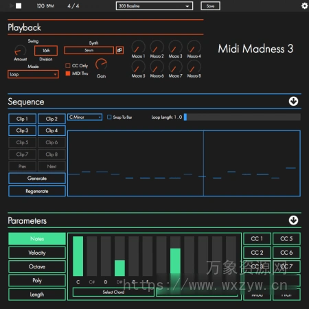 [世界级 MIDI 生成器]Midi Madness Software Madness 3 v3.0.5 [WiN, MacOSX]（3.4MB+11.2MB）