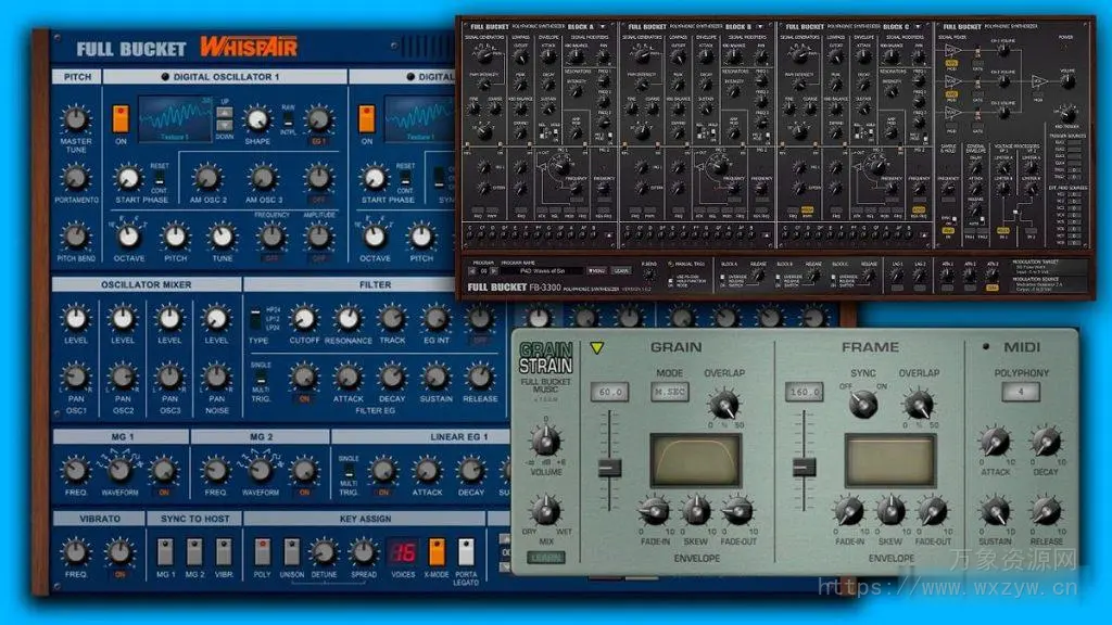 [特色合成器插件套装]Full Bucket Bundle 2024-11 [WiN, MacOSX]（490MB）