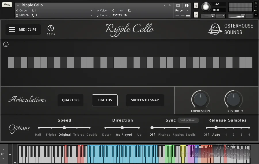 [大提琴音源]Ben Osterhouse Ripple Cello v1.2.0 [KONTAKT]（316.40Mb）