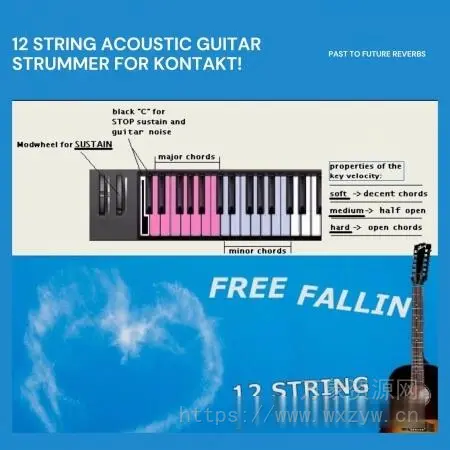 [12弦吉他扫弦音源]PastToFutureReverbs Free Fallin 12-String Acoustic Strummer inspired by Tom Petty For Kontakt! [KONTAKT]（411.85Mb）
